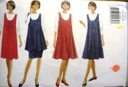 4160 EZ BUTTERICK MATERNITY JUMPER, TUNIC, LS TOP,  SKIRT PATTERN 6-12,14-18 CHOICE UNCUT